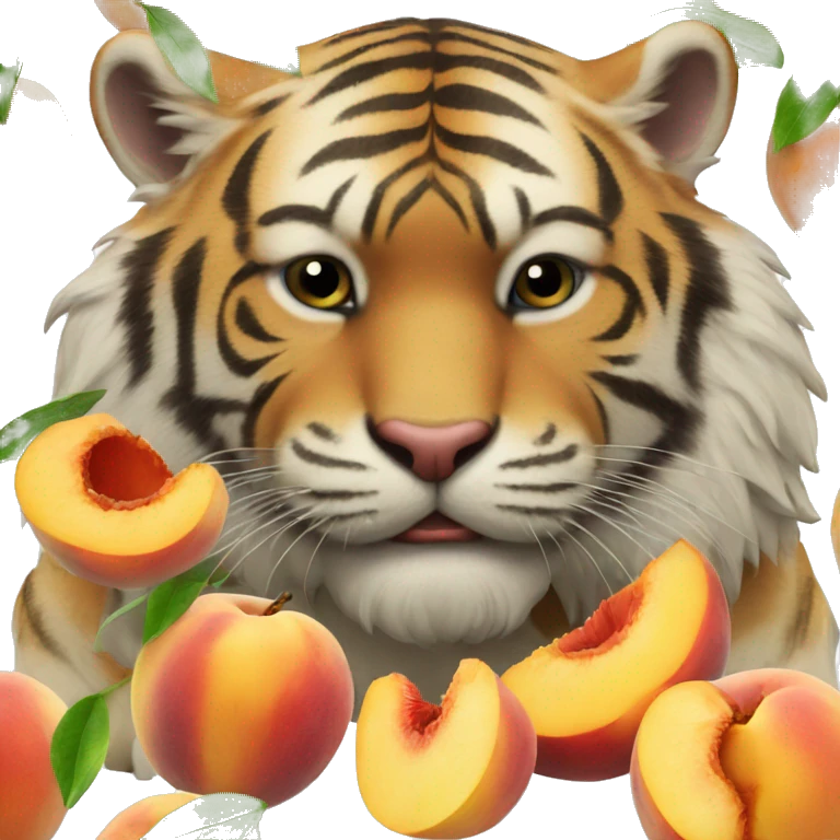 Tiger eating a peach emoji