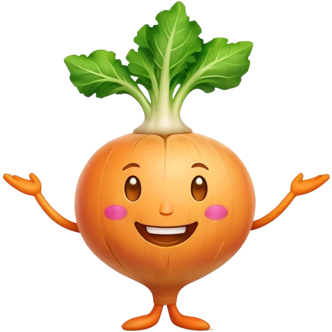 happy smiling turnip character emoji