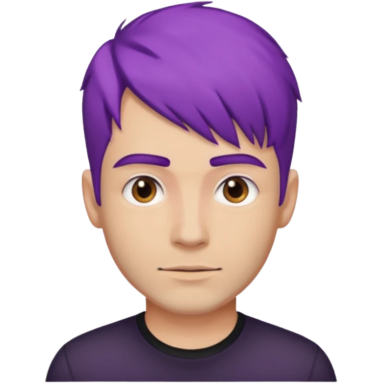 man with purple hair and black shirt emoji