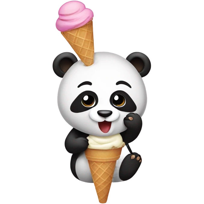 Panda eating ice cream emoji