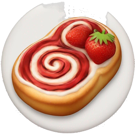 Strawberry cinnamon roll  emoji