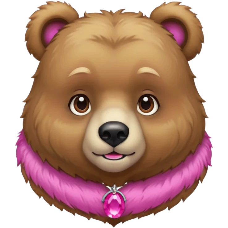 bear with pink necklace and earings emoji