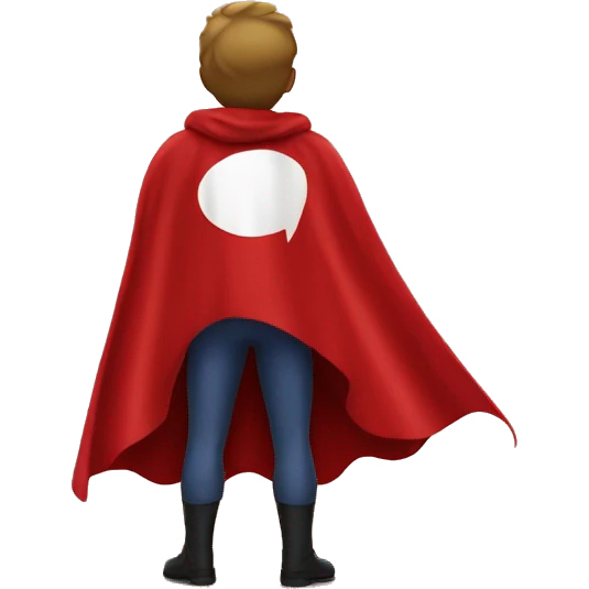 superhero red cape from behind emoji