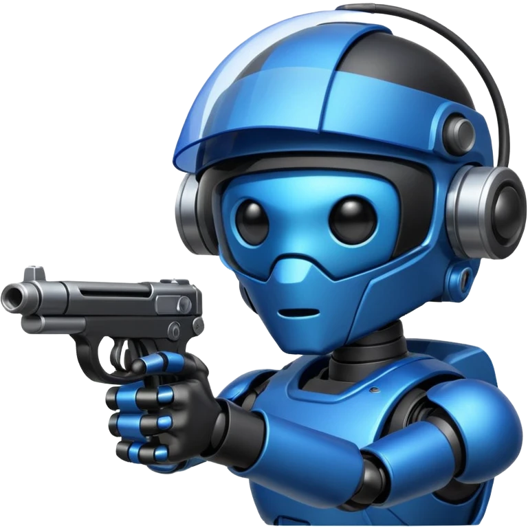 Black bot taking a shot emoji