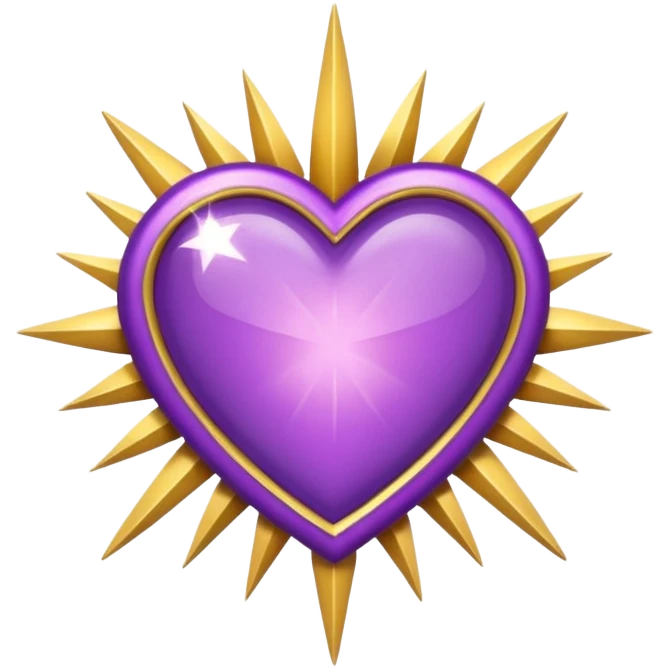 purple heart with a starburst border emoji