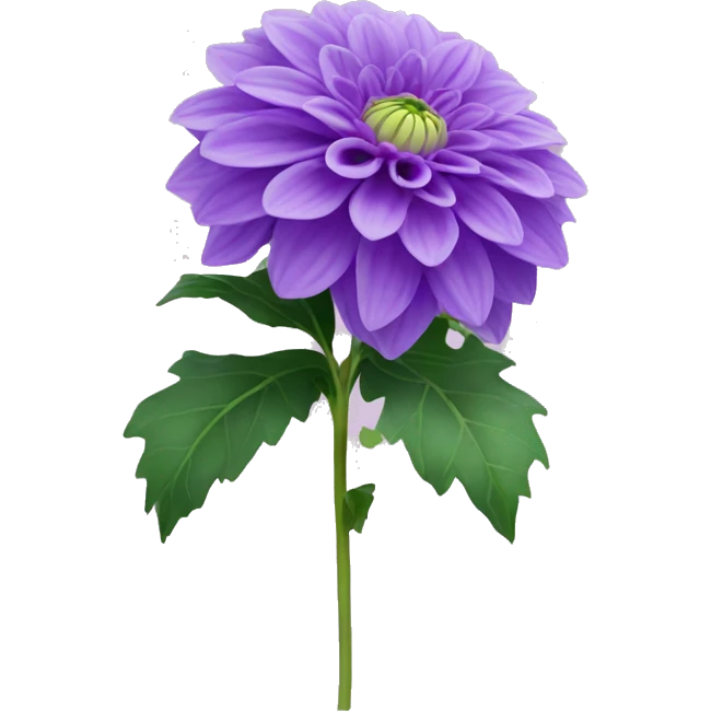 Baby purple dahlia flower with green stem emoji