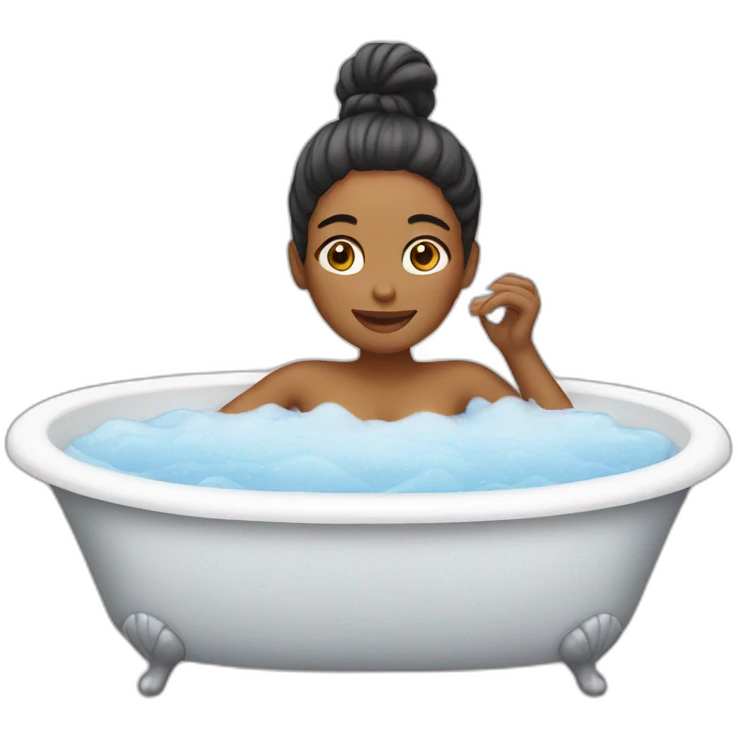 A woman taking a bath emoji