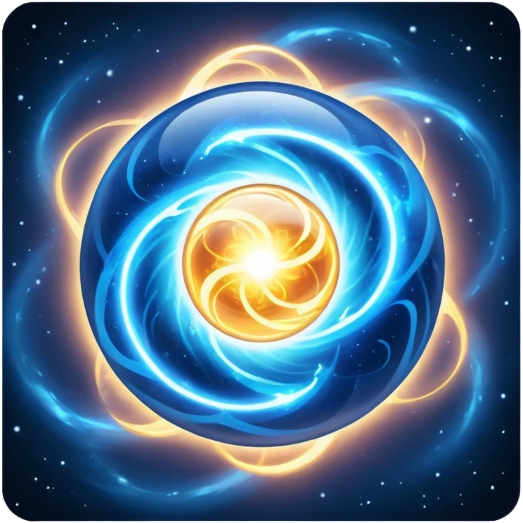 glowing energy orb with cosmic swirls, sci-fi space power source emoji