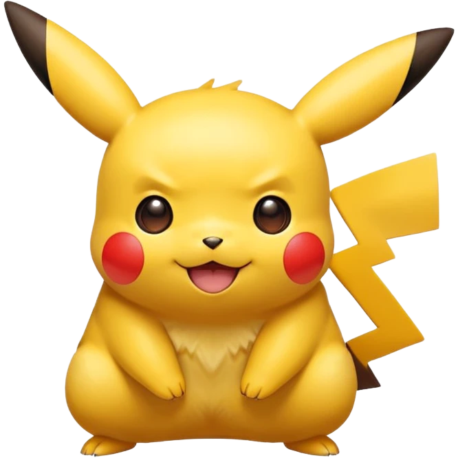 Pikachu, yellow electric pokemon with red cheeks emoji