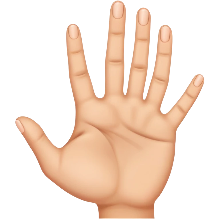 Hand 5 fingers and 3,4 fingers are to close emoji