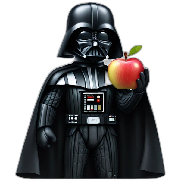 Darth vader eating an apple emoji