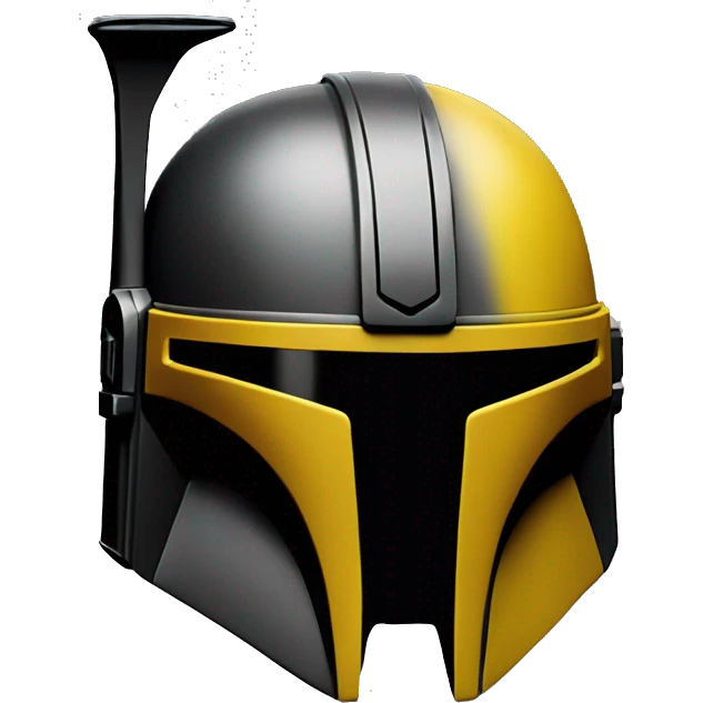 Mandalorian helmet black and yellow emoji
