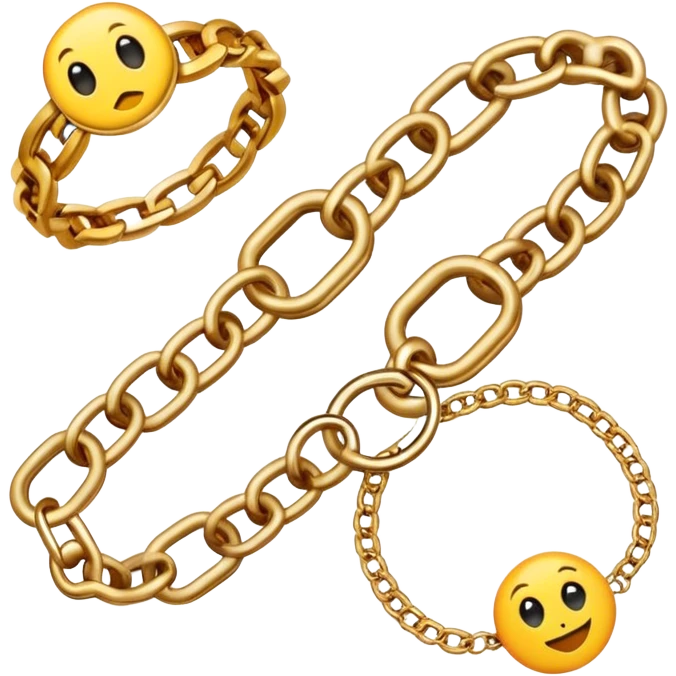Rings bracelets chain  emoji