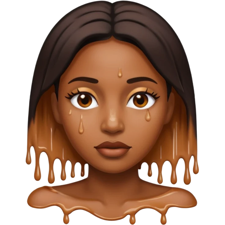 Black woman with thick white liquid all over her face  emoji
