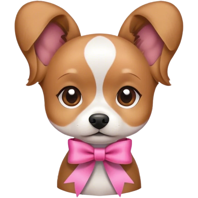 Pink ribbon dog emoji