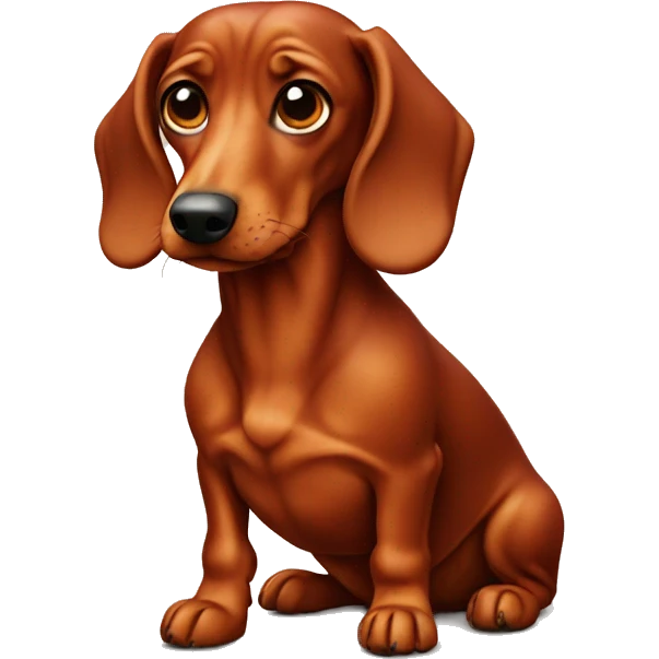 Serious red dachshund  emoji