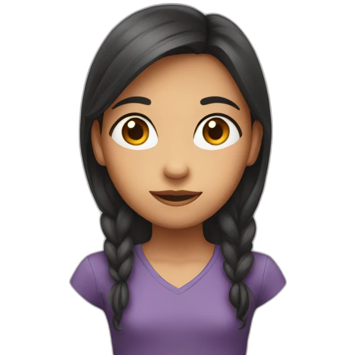 A girl who is looking up at the viewer emoji