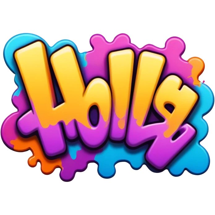 Graffiti the word huh emoji