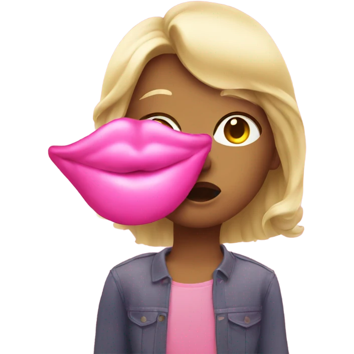Blowing pink kiss emoji
