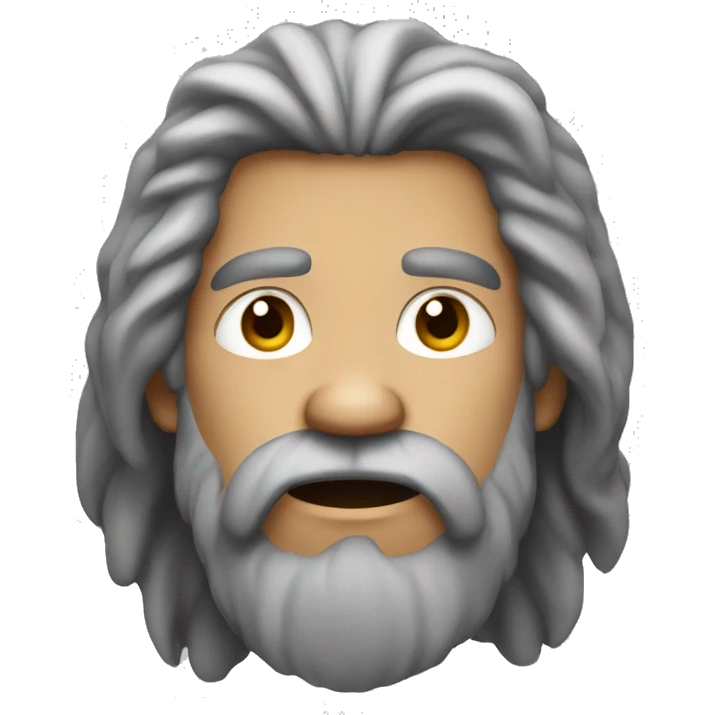 Caveman with long gray hair and goatee  emoji