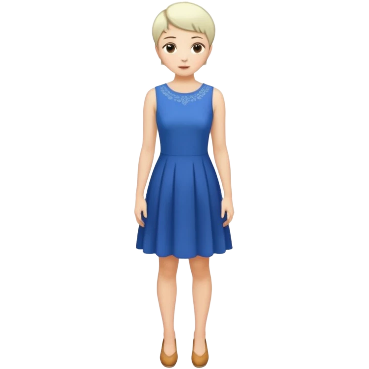 woman full body standing short pixie hair emoji