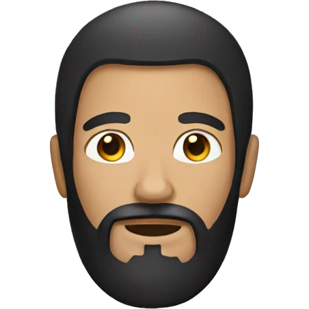 male with black beard hood emoji