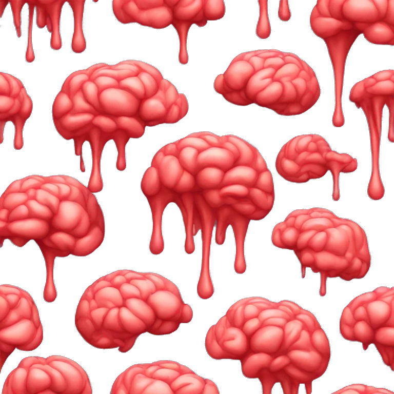 Melting brain ios red emoji