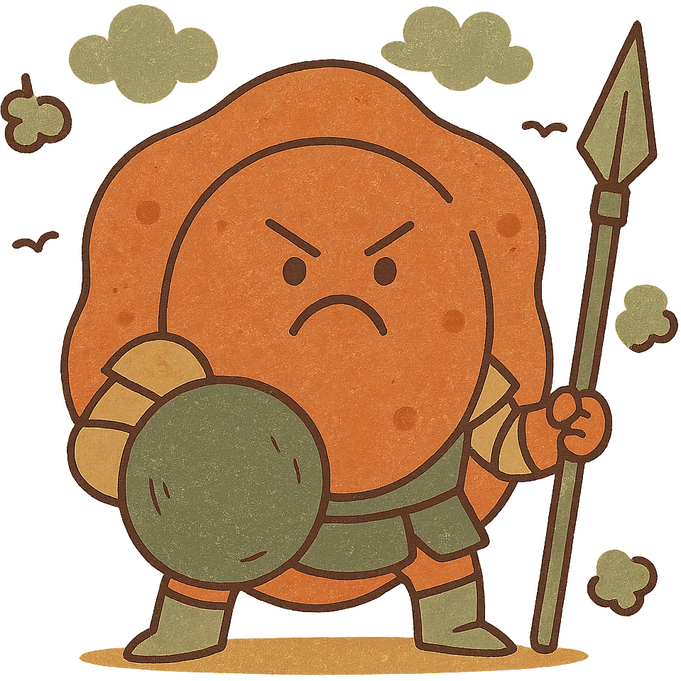 Angry armored cells emoji