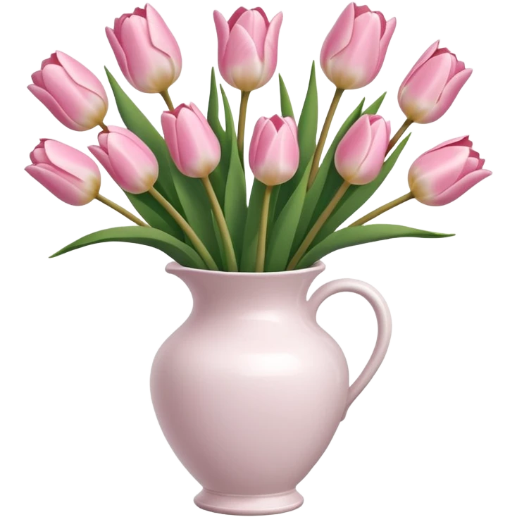 Light pink tulips in white vase emoji
