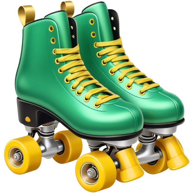 Gold and green roller skates  emoji