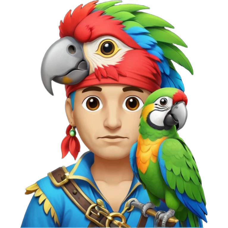 pirate and parrot emoji