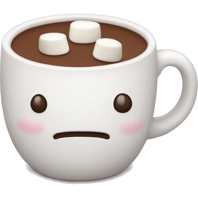 Cute Mug of hot chocolate with mini marshmallows emoji