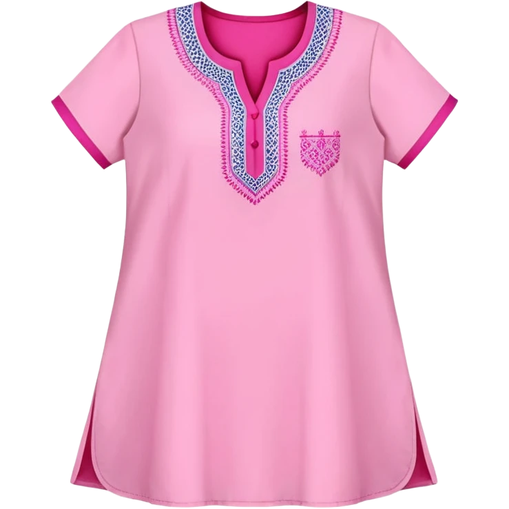 Casual pink kurti with short sleeves and minimal design emoji