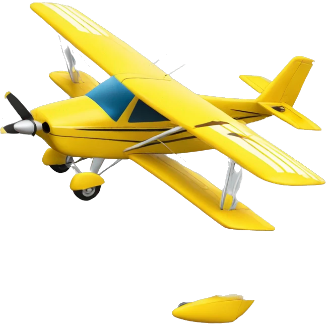 Real airplane cessna modelo 182 yellow emoji