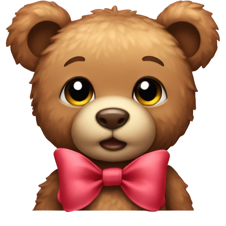 Teddy bear with bow emoji