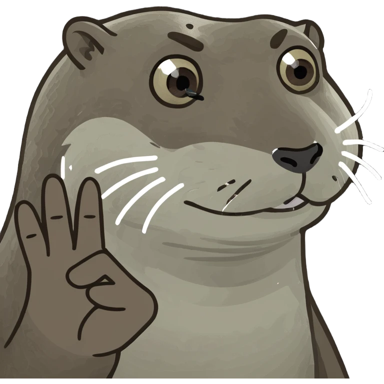 Otter with middle fingers  emoji