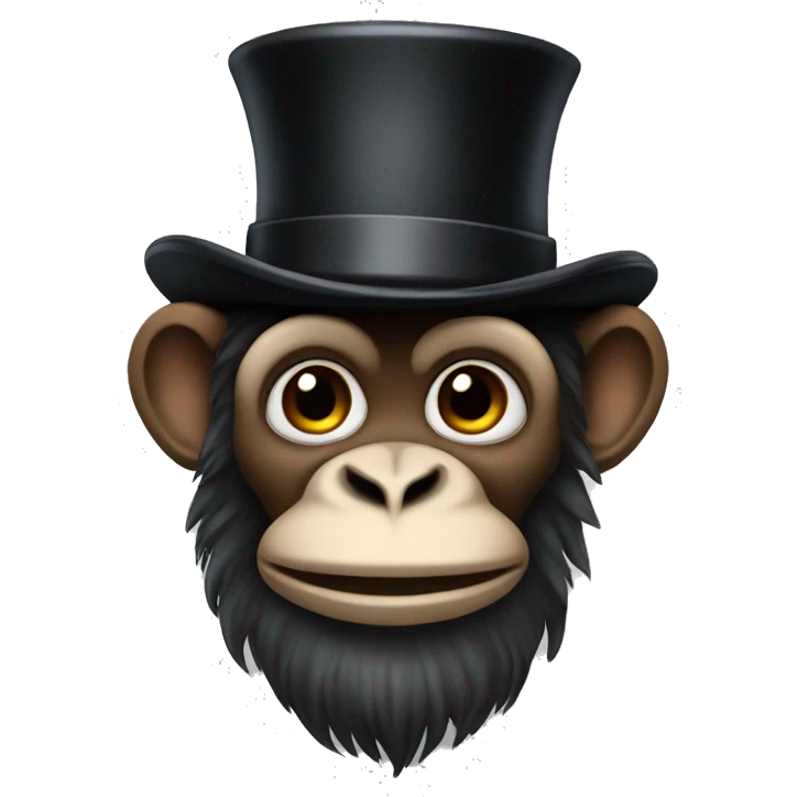 A monkey with a top hat and beard emoji