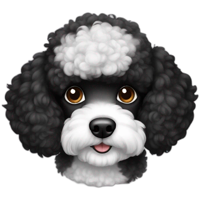 half Black and white ear poodle emoji