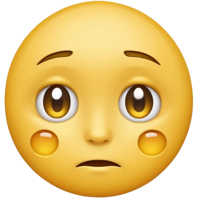 A regular yellow  skin, round face emoji looking straight at me not smilling, just staring with a tear rolling down its cheek emoji