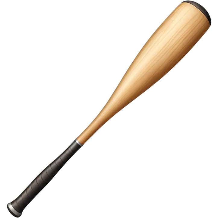 light brown wooden baseball bat, simple, clear emoji