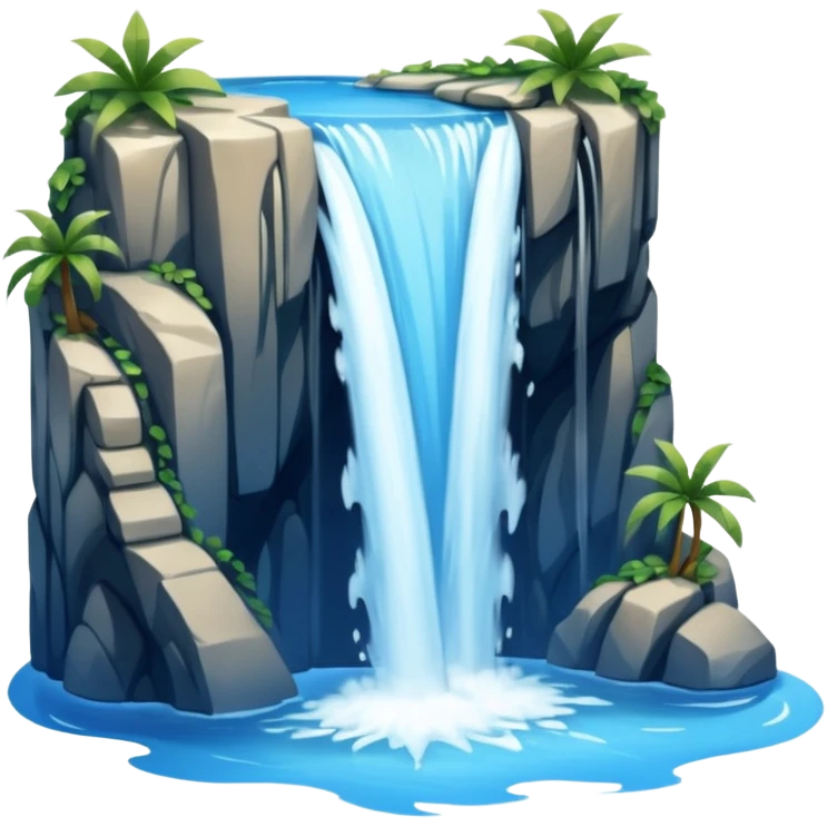 A waterfall cascading into a clear blue pool.



















































 emoji