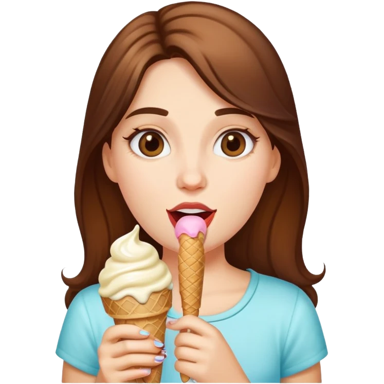 Vanessa eating ice cream emoji