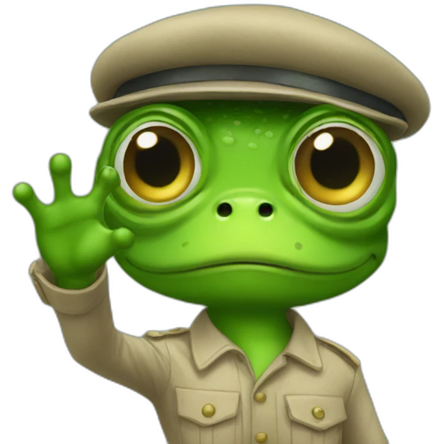 Frog salute emoji