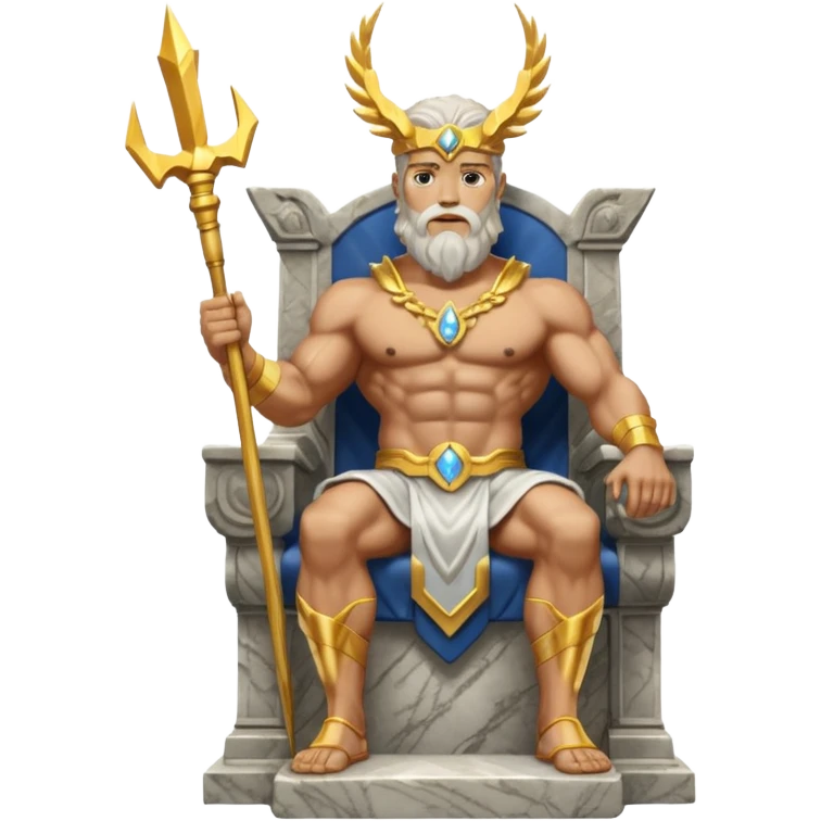god zeus statue on a throne emoji