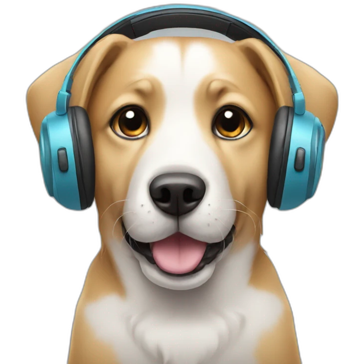 Dog with headphones emoji