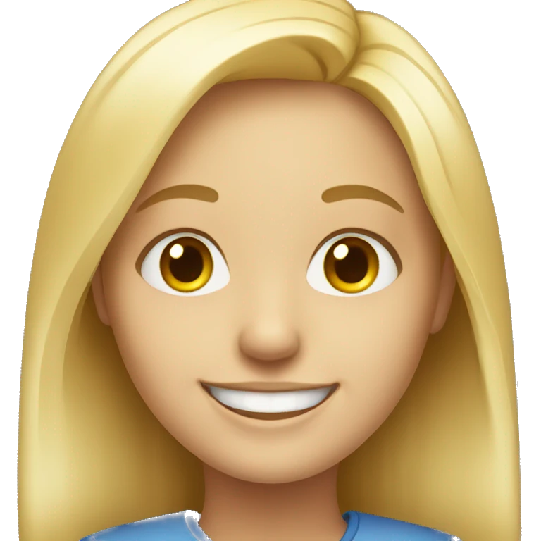 smiling blonde girl portrait emoji