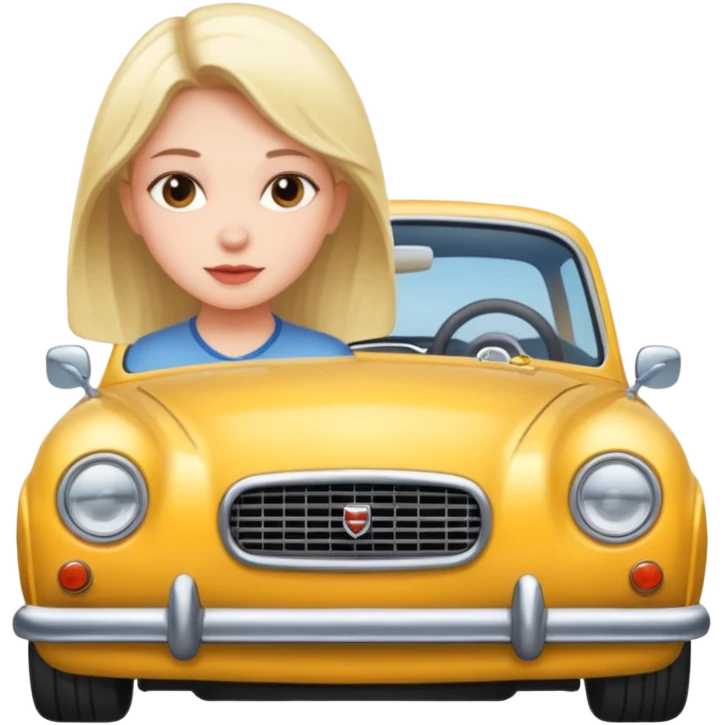 Girl with car emoji
