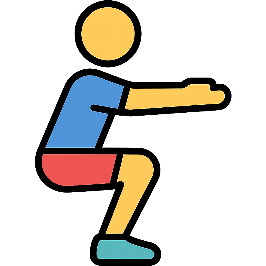 we did too much leg exercise where you bend your knees and go down emoji