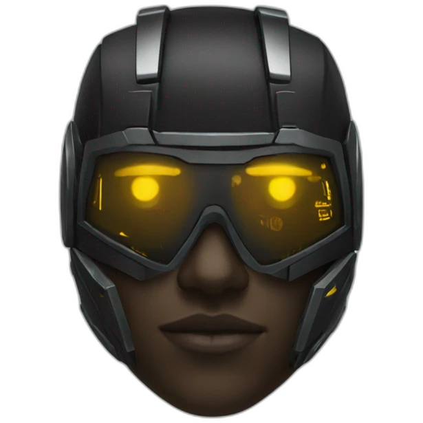 black cyberpunk helmet emoji
