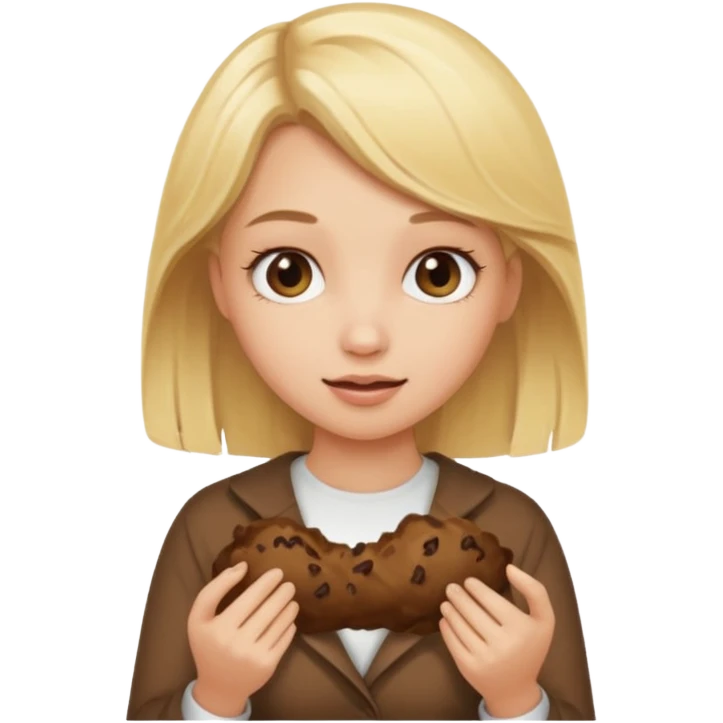 Blonde girl with poop in hand emoji